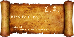 Biró Paulina névjegykártya