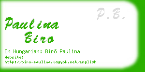 paulina biro business card